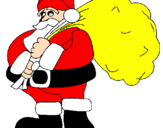 Disegno Babbo Natale e il suo sacco di regali pitturato su AMRIK SINGH