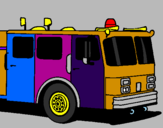 Disegno Camion dei pompieri pitturato su max