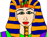 Disegno Tutankamon pitturato su emanuela.