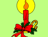 Disegno Candela di Natale pitturato su Iry