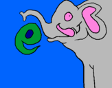 Disegno Elefante  pitturato su giulia