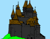 Disegno Castello medievale  pitturato su antonio