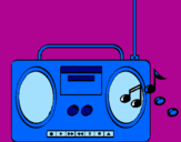 Disegno Radio cassette 2 pitturato su marty