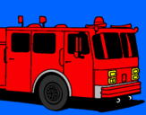 Disegno Camion dei pompieri pitturato su lorenzo2