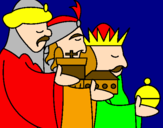 Disegno I Re Magi 3 pitturato su Sara  e  Sofia