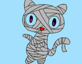 Disegno Mummia gatto scaraboechio pitturato su arianna