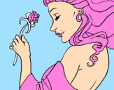 Disegno Principessa con una rosa pitturato su matilde