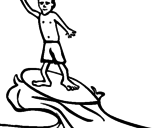 Disegno Surf pitturato su rocco  salvi