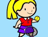 Disegno Ragazza che gioca a tennis  pitturato su  ilariia