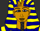 Disegno Tutankamon pitturato su giorgia