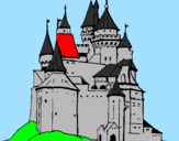 Disegno Castello medievale  pitturato su luca fo