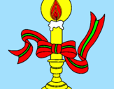 Disegno Candela di Natale II pitturato su marta