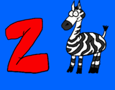 Disegno Zebra  pitturato su rossana