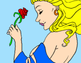 Disegno Principessa con una rosa pitturato su DI  GENNARO   GIIADA  7