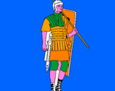 Disegno Soldato romano  pitturato su gianluca