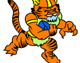 Disegno Giocatore tigre  pitturato su leo