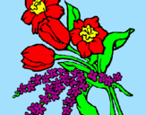 Disegno Mazzo di fiori pitturato su clara   e   teresa