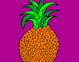 Disegno ananas  pitturato su giadacevini              