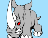 Disegno Rinoceronte II pitturato su stefano