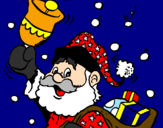 Disegno Babbo Natale con la sua campana  pitturato su kia