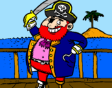 Disegno Pirata a bordo  pitturato su pirata barbarossa