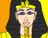 Disegno Tutankamon pitturato su marzia