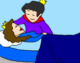 Disegno La principessa addormentata e il principe  pitturato su Daniele Simonetti