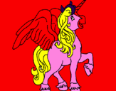 Disegno Unicorno con le ali  pitturato su NUNZIA