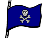 Disegno Bandiera dei pirati pitturato su christian