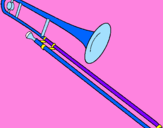 Disegno Trombone  pitturato su isab
