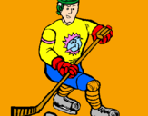 Disegno Giocatore di hockey su ghiaccio pitturato su 555555555555555555555