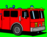 Disegno Camion dei pompieri pitturato su GIUSEPPE