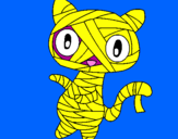 Disegno Mummia gatto scaraboechio pitturato su alessandro