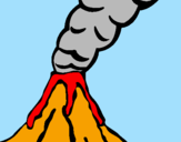 Disegno Vulcano pitturato su FLAVIO