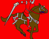 Disegno Cavaliere a cavallo IV pitturato su francesco torroni