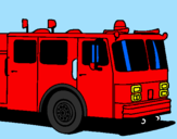 Disegno Camion dei pompieri pitturato su lorenzo2