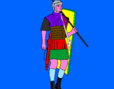 Disegno Soldato romano  pitturato su ANDREAZ