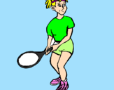 Disegno Ragazza che gioca a tennis  pitturato su alessia