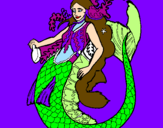 Disegno Sirena con una lunga chioma pitturato su enrico  boiano