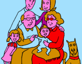 Disegno Famiglia pitturato su carla
