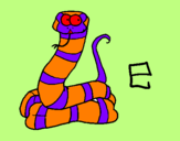 Disegno Serpente  pitturato su ASIA