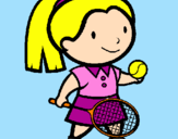 Disegno Ragazza che gioca a tennis  pitturato su sophie
