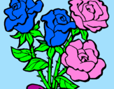 Disegno Mazzo di rose  pitturato su lunetta