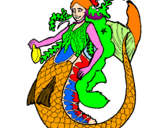 Disegno Sirena con una lunga chioma pitturato su vickytorres