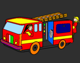 Disegno Pompieri sul camion  pitturato su JASMINE