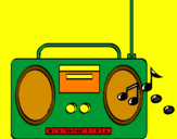 Disegno Radio cassette 2 pitturato su nunzio