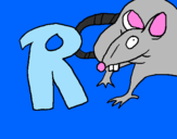 Disegno Ratto pitturato su gatto