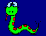 Disegno Serpente 3 pitturato su antonio