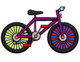 Disegno Bicicletta pitturato su viola