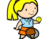 Disegno Ragazza che gioca a tennis  pitturato su Gabriele